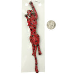 Vintage 1990s Cougar Brooch in Red or Black (1.5x7in)
