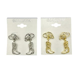 $1.00 Cowboy Hat & Boot Dangle Earrings in Silver or Gold (IER5956)