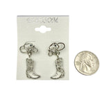 $1.00 Cowboy Hat & Boot Dangle Earrings in Silver or Gold (IER5956)
