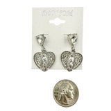 $1.00 Guadalupe Heart Earrings in Silver or Gold (IER5765)