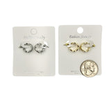 Rhinestone Huggie Hoop Earrings in Silver or Gold (E8640)(0.4x0.6in)