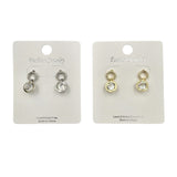 Double Circle Crystal Dangling Earrings in 3 Colors (0.4x0.6in)