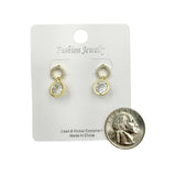Double Circle Crystal Dangling Earrings in 3 Colors (0.4x0.6in)