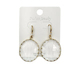 Round Crystal Dangling Earrings in 3 Colors (1.2x2in)