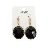 Round Crystal Dangling Earrings in 3 Colors (1.2x2in)