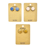 Beaded Round Stud Earrings in 3 Colors (0.5in)