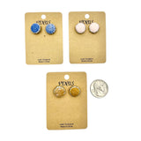 Beaded Round Stud Earrings in 3 Colors (0.5in)