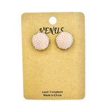 Beaded Round Stud Earrings in 3 Colors (0.5in)