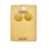 Beaded Round Stud Earrings in 3 Colors (0.5in)
