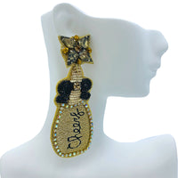 Champagne Bottle Cheers Seed Bead Earrings - Beaded, New Year's (1.25x3in)