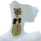Champagne Bottle Cheers Seed Bead Earrings - Beaded, New Year's (1.25x3in)