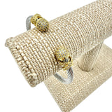 Two Tone Cable Wire Cuff Bracelet (B8610S)