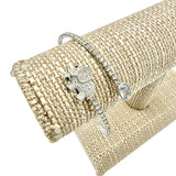 Crystal Elephant Charm Memory Wire Bracelet