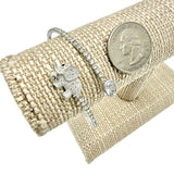 Crystal Elephant Charm Memory Wire Bracelet