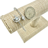 Crystal Crown Charm Memory Wire Bracelet