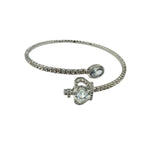 Crystal Crown Charm Memory Wire Bracelet