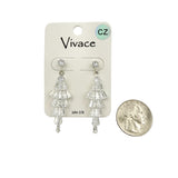 Cubic Zirconia Cascading Dangle Earrings in 2 Colors (0.6x2in)