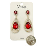 Vivace Rhinestone Layered Crystal Teardrop Dangle Earrings in 3 Colors (0.75x2.25in)