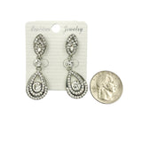 Rhinestone Crystal Teardrop Dangle Earrings in 4 Colors (ER2405)(0.5x1.75in)
