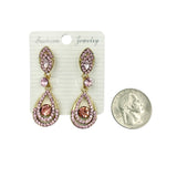 Rhinestone Crystal Teardrop Dangle Earrings in 4 Colors (ER2405)(0.5x1.75in)