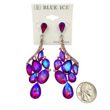 Flamingo Train Style Rhinestone Dangle Earrings - 10 Colors (033682)(1.25x3in)