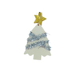 Pink or Green Acrylic Glitter Tinsel Garland Christmas Tree Earrings (1.5x2.5in)