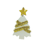 Pink or Green Acrylic Glitter Tinsel Garland Christmas Tree Earrings (1.5x2.5in)