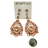 Flowerburst Teardrop Rhinestone Dangle Earrings - 9 Colors (033676)(1.5x3.25in)