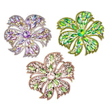 Large Crystal Flower Pin Brooch (P1536)(4x4in)