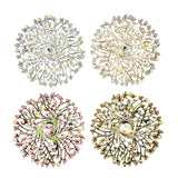 Large Crystal Flower Pin Brooch (P1513)(3.5x3.5in)