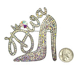 Diva High Heel Crystal Pin Brooch (P1608)(3.25x3.5in)