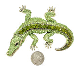 Large Crystal Alligator Pin Brooch (P1626)(3x4.5in)