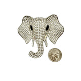 Large Crystal Elephant Pin Brooch (P1378)(3x3in)