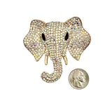 Large Crystal Elephant Pin Brooch (P1378)(3x3in)