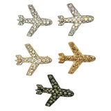 Crystal Airplane Pin Brooch (P1509)(2inWx1.75inL)