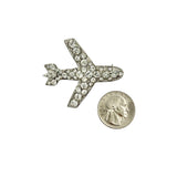 Crystal Airplane Pin Brooch (P1509)(2inWx1.75inL)
