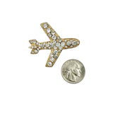 Crystal Airplane Pin Brooch (P1509)(2inWx1.75inL)