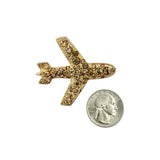 Crystal Airplane Pin Brooch (P1509)(2inWx1.75inL)