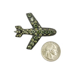 Crystal Airplane Pin Brooch (P1509)(2inWx1.75inL)