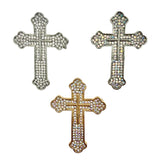 Crystal Cross Pin Brooch (P1633)(1.5x2in)