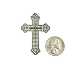 Crystal Cross Pin Brooch (P1633)(1.5x2in)
