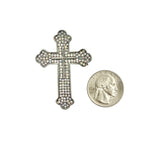Crystal Cross Pin Brooch (P1633)(1.5x2in)