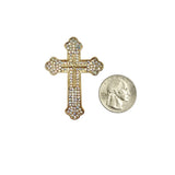 Crystal Cross Pin Brooch (P1633)(1.5x2in)