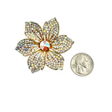Crystal Flower Pin Brooch - 3 Colors (P1469)(2.25in)