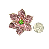 Crystal Flower Pin Brooch - 3 Colors (P1469)(2.25in)