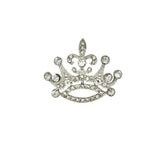 Fleur De Lys Crystal Crown Pin Brooch (P1548)(2x1.75in)