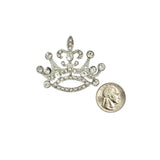 Fleur De Lys Crystal Crown Pin Brooch (P1548)(2x1.75in)
