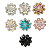 Medium Crystal Flower Pin Brooch - 7 Colors (P1582)(1.75x1.75in)
