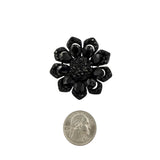 Medium Crystal Flower Pin Brooch - 7 Colors (P1582)(1.75x1.75in)