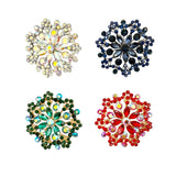 Medium Crystal Flower Pin Brooch - 4 Colors (P1618)(2x2in)